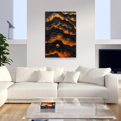 «Molten Cosmic Layers», art abstrait de paysage vibrant organique naturel