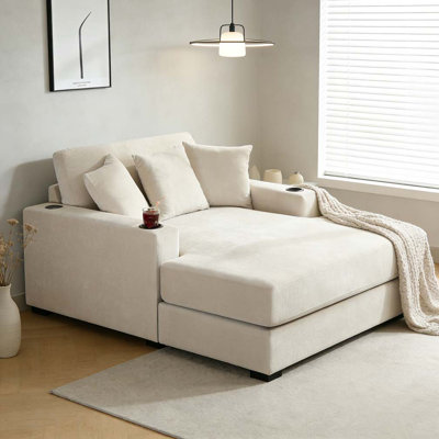 55" Oversized Chaise Lounger Modern Style Chair