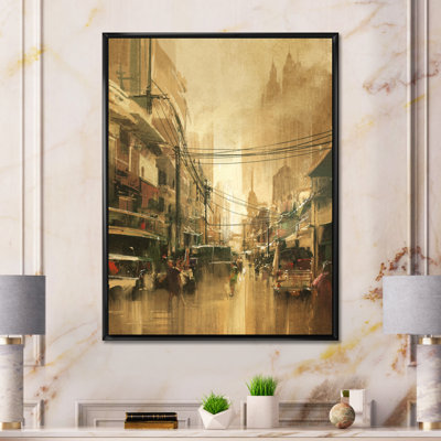 «Video Game Mystic Street Of Tom Demain», art mural moderne sur toile