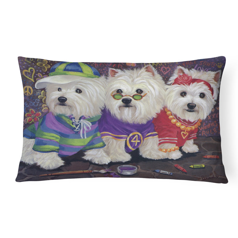  Housse et insert de coussin d'extérieur pour l'extérieur, Westie « Free Spirits »