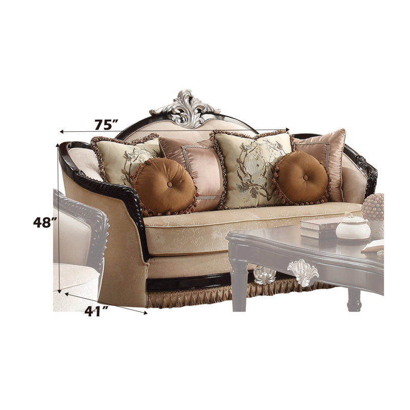 Causeuse Spurrier, Tissu tan, H 48 po x l 75 po x P 41 po