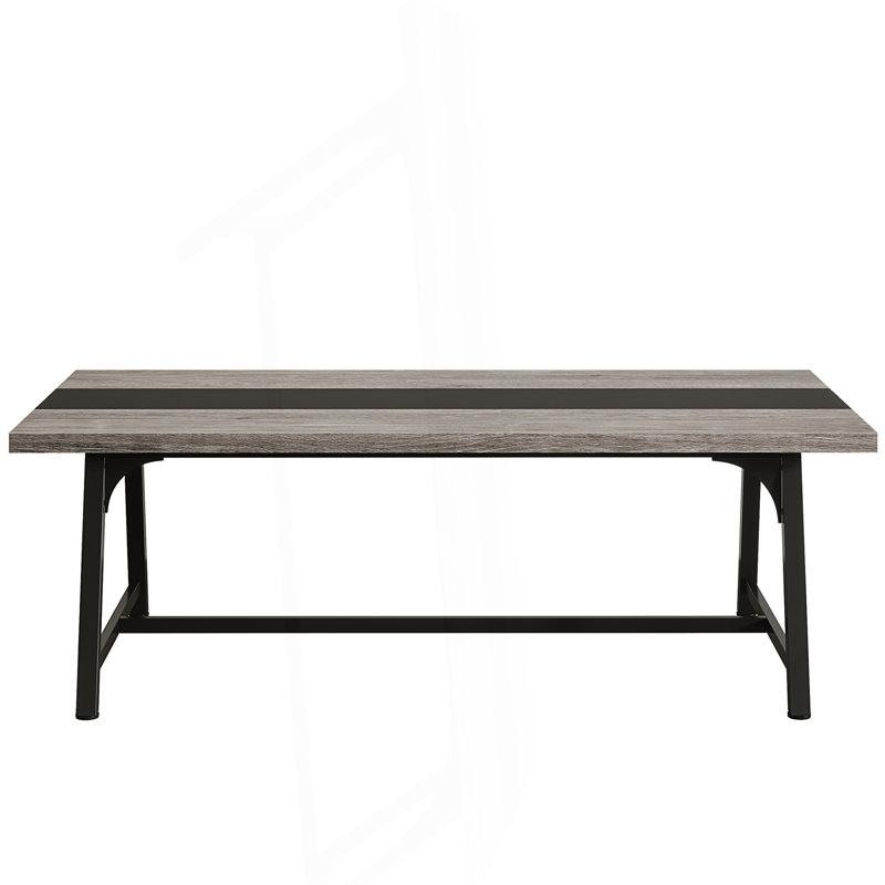 Table de conférence rectangulaire moderne pour 6 à 8 personnes, Grey+Black/Black