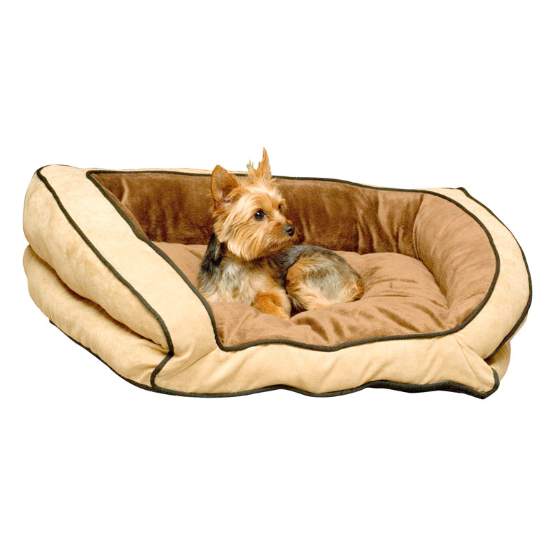 Lit-coussin pour chien canapé, Petit (l 30 po x P 21 po x H 7 po), Moka / brun clair
