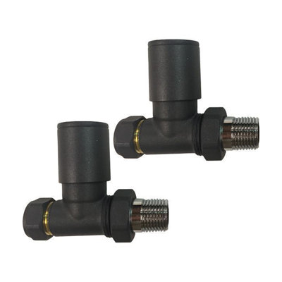 Chrome STRAIGHT Radiator Valves - Pair