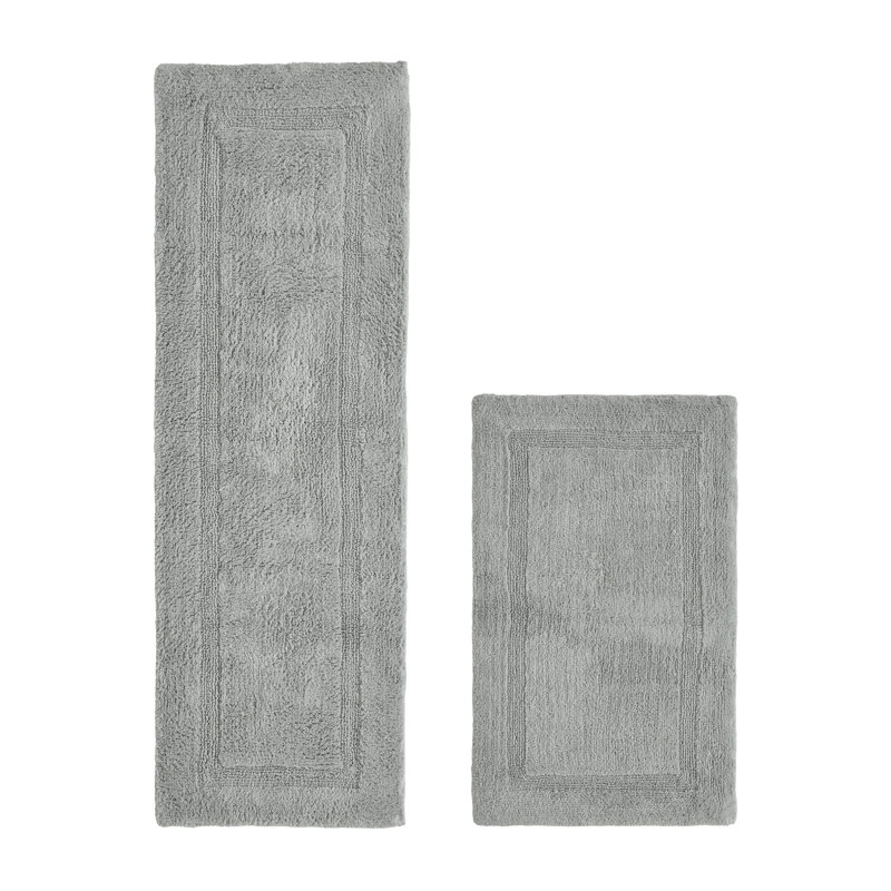 Ensemble de tapis pour salle de bain 2 pièces 100% coton 2370 g / m² Lux, Argent