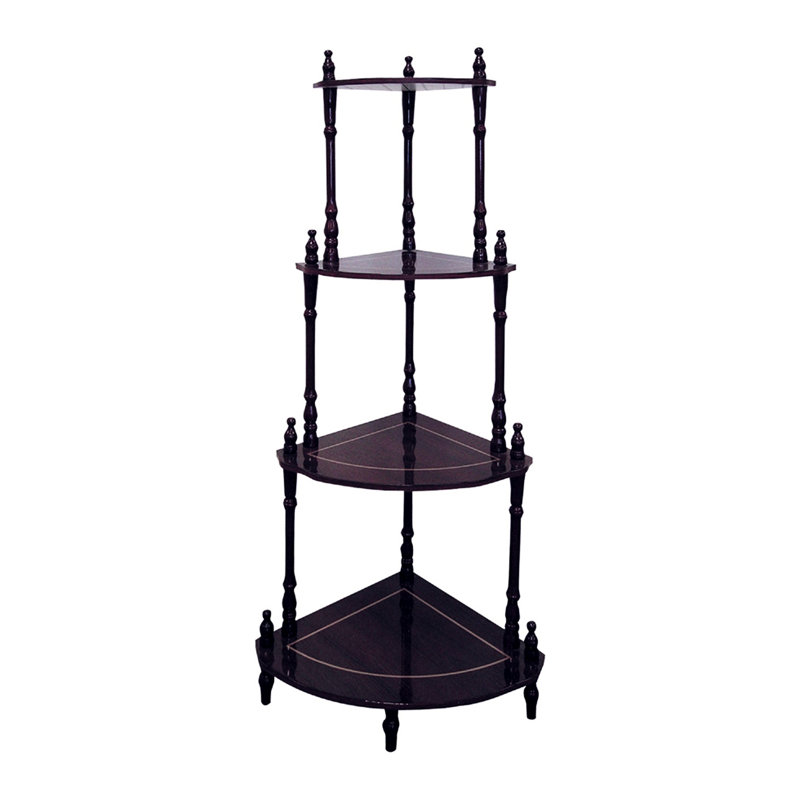 Étagère de coin sur pied en bois de cerisier de 99 cm de haut (39 po) - Idéale pour ranger des objets décoratifs, des livres, des jeux de société et d'autres objets précieux. Bois composite de qualité exceptionnelle.