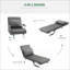 Canapé-lit convertible à 5 positions HOMcom - Fauteuil-lit pliant avec coussin Structure en acier | Gris foncé | Tissu