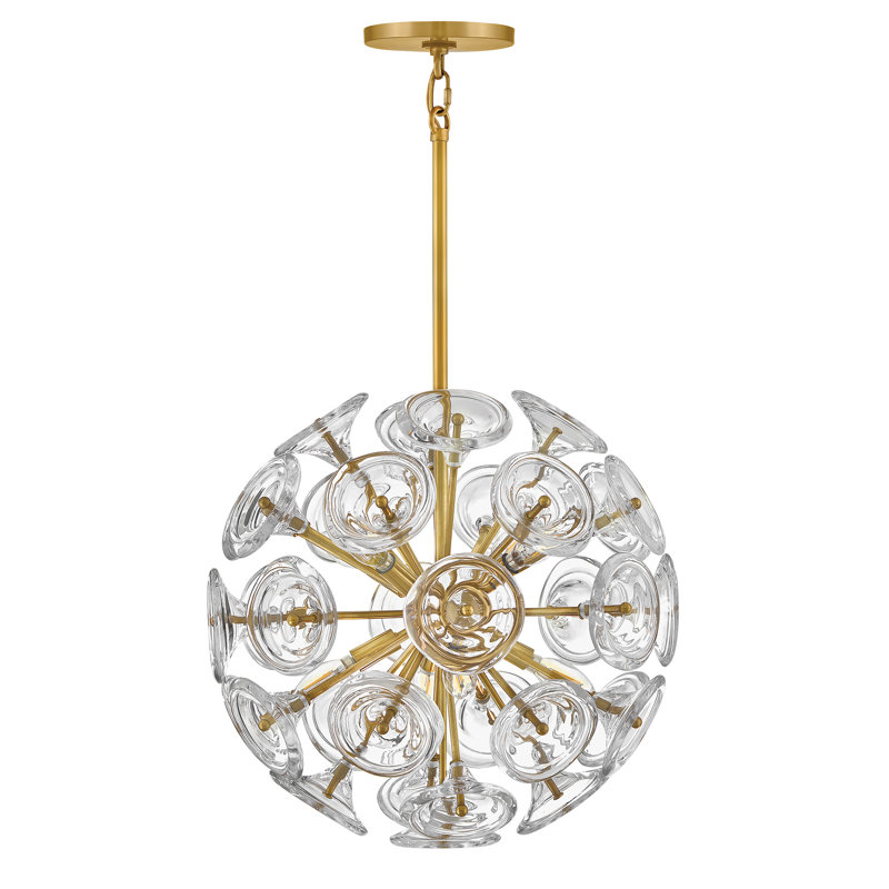 Maya Chandelier, 70.5" H x 19.75" W x 19.75" D, Clear, 8 Lights