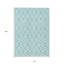 Tapis intérieur / extérieur lavable 10 pi x 14 pi turquoise et ivoire