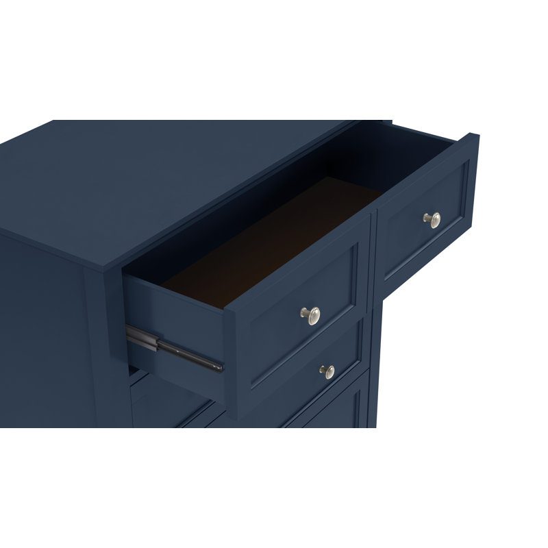 101.6 cm W Chest of 5 Drawers, Blue