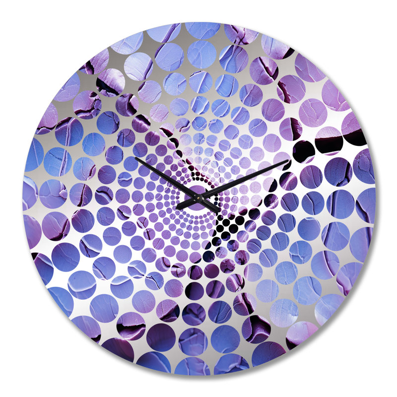 Horloge murale en pierre mauve Geode Volcano I, Très grand