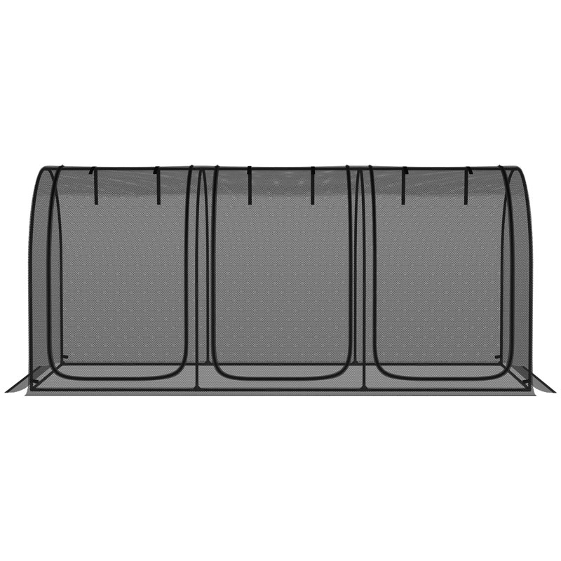 Black Mesh Plant Protection Tent with Zippered Doors