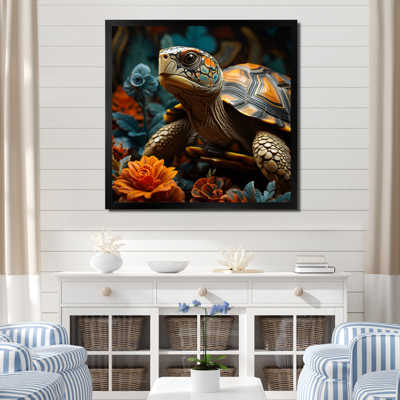 Sagesse symbolique sur toile, Cadre simple noir, H 30 po x l 30 po x P 1 po