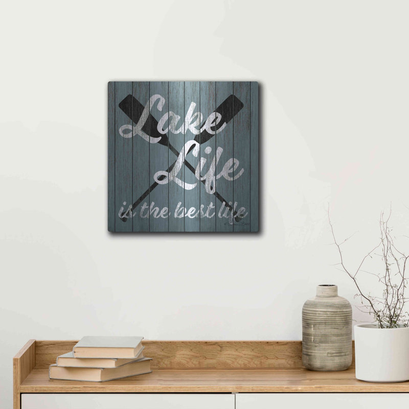 «Lake Life» par Susan Ball, art mural en métal, 12 po x 12 po, H 12 po x l 12 po