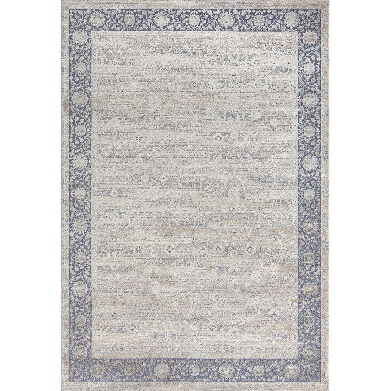 Tapis bleu Hampshire Classic Floral Filigree, Rectangle 2 pi x 3 pi