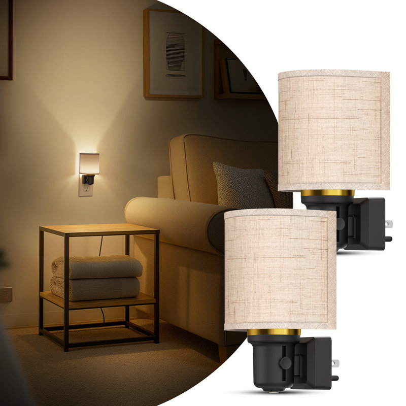 Dimmable Plug In Night Light Dusk To Dawn, 3000K LED Wall Sconce For Nightstand