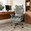 Ergonomic Adjustable Reclining Swiveling Office Chair - Faux Leather with Footrest for PC