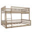 Lit double superposé au-dessus de grand lit double avec échelle et garde-corps, conception compacte et durable, idéal pour les familles et les petits espaces, finition noyer.