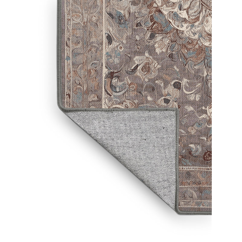 Machine Washable Gray Area Rug, Runner 2' x 5'