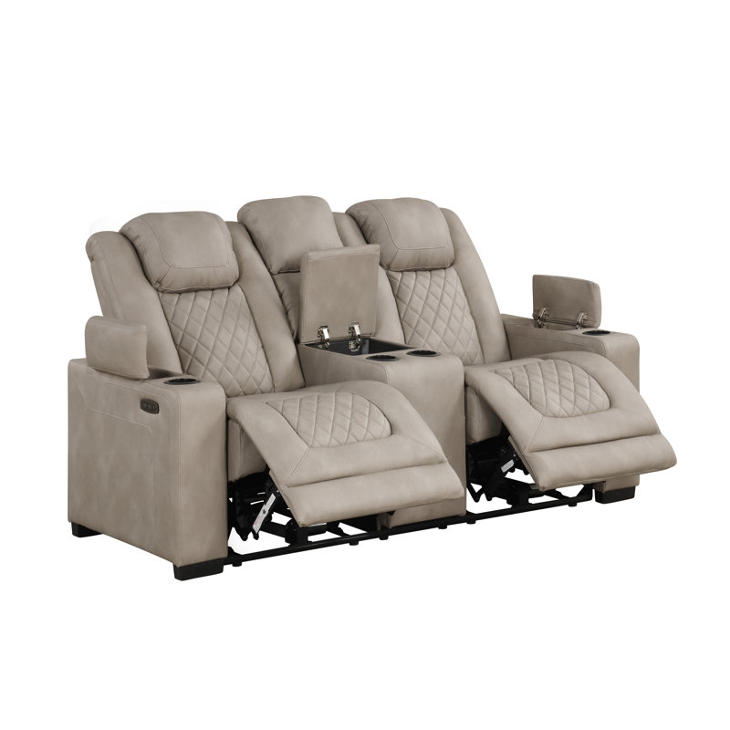 Ensemble de fauteuils inclinables gris 3 pièces Rimma , Gris clair