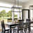 Rectangular Black Farmhouse Chandelier For Kitchen Island/Dining Room, 5 Lights, Adjustable Height