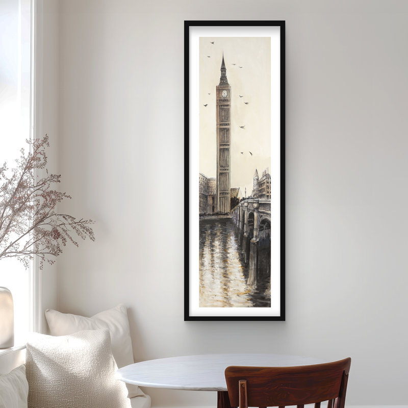 Big Ben in London - Reproduction encadrée mat pour la décoration intérieure, H 48 po x l 16 po