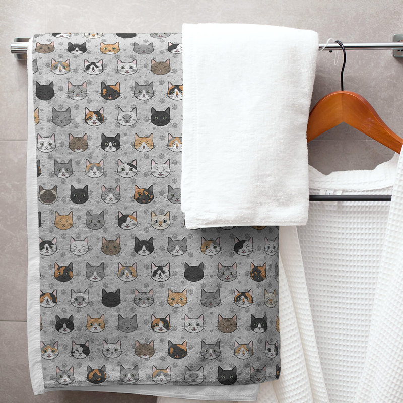 Serviette de bain Kitty Cat, gris