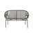 Outdoor Patio Green Wicker Loveseat-1421425900