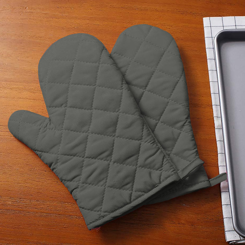 Home Mart Goods Polyester Oven Mitt Set, Gray