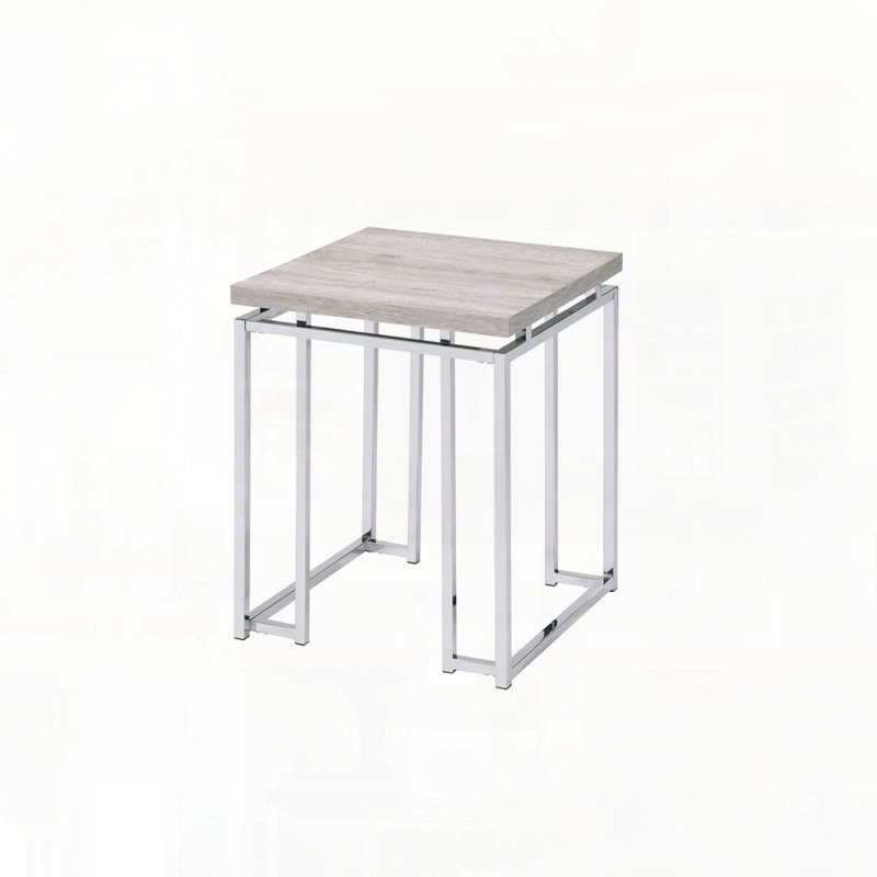 End Table with Compact Open Design for Space-Saving Functionality