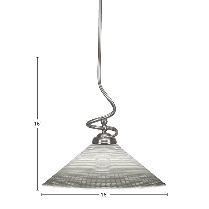 Capri Stem Hung Pendant, Brushed Nickel, Gray
