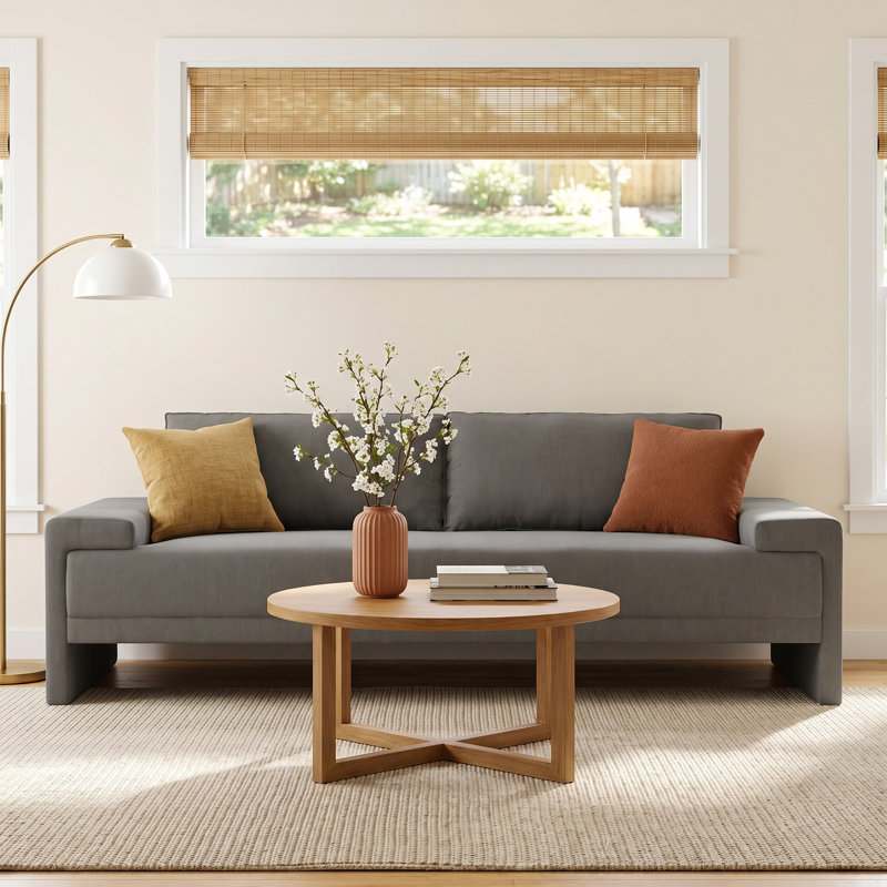 Iden Upholstered Sofa, Gray LiveSmart®, 32.25" H x 91" W x 37.1" D
