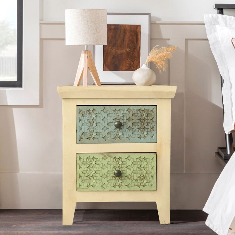 Falconer 56cm W Solid Wood Bedside Table