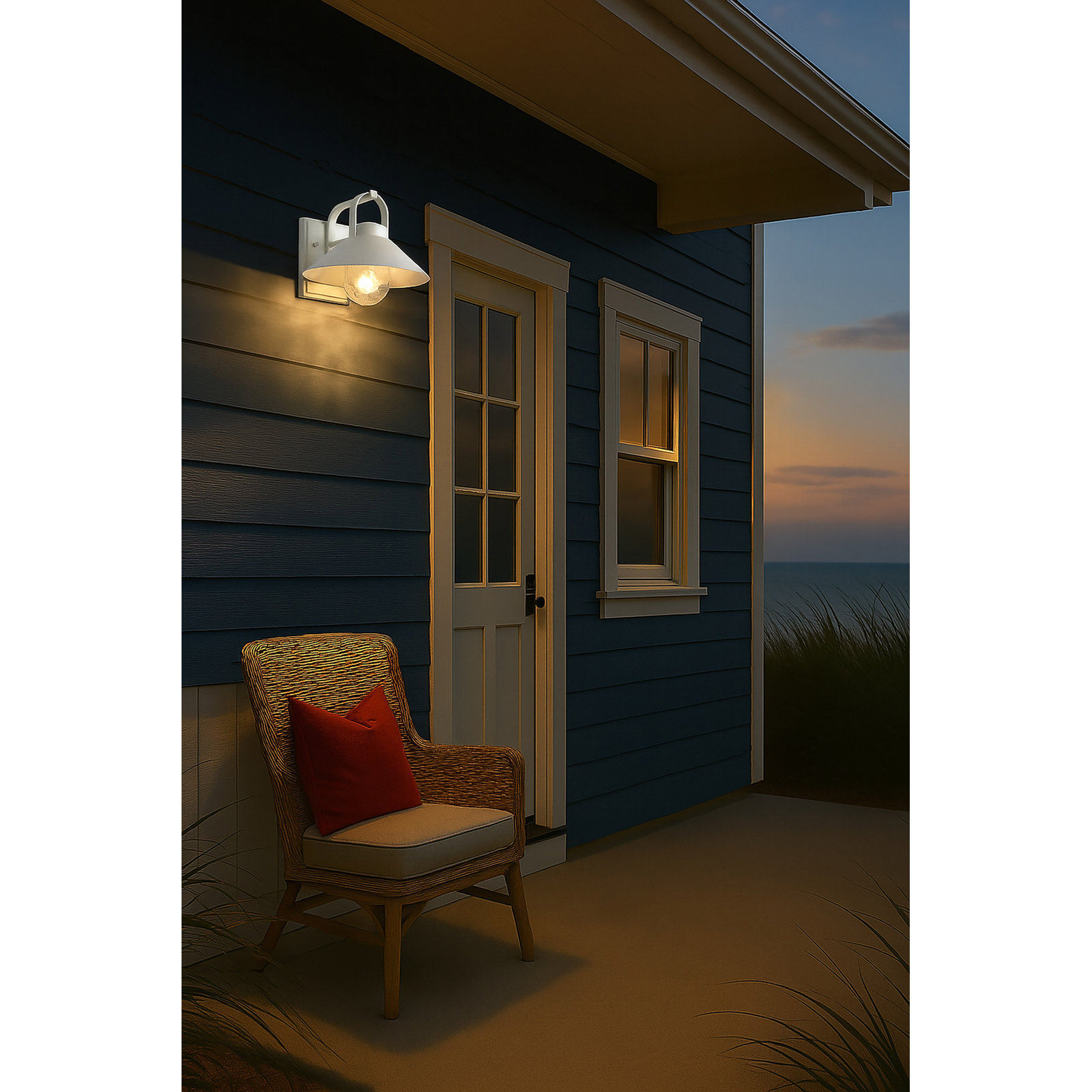 Andren Outdoor Wall Lantern, White, White, 8.88'' H x 10'' W x 11'' D