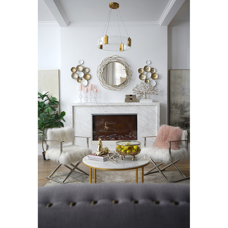 Bergstrom 4 - Light Glass LED Drum Chandelier, 27.6" H x 19.7" W x 19.7" D