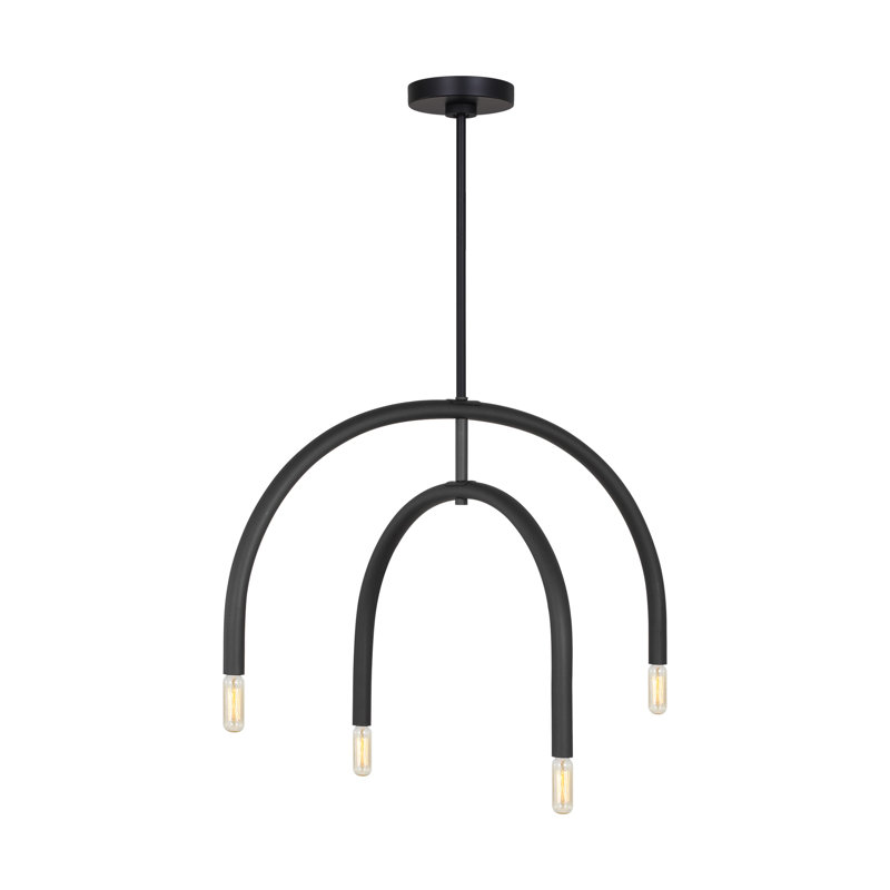 Lustre 4 lumières Hadden, Nuit noire, H 14,5 po x l 22 po x P 14,25 po
