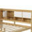 Wooden L-Shape Daybed With Seven Storage Cabinets And Two Storage Drawers, Multi-Functional Bed With Study Desk And Built-In Bookshelf-470384339-470384341
