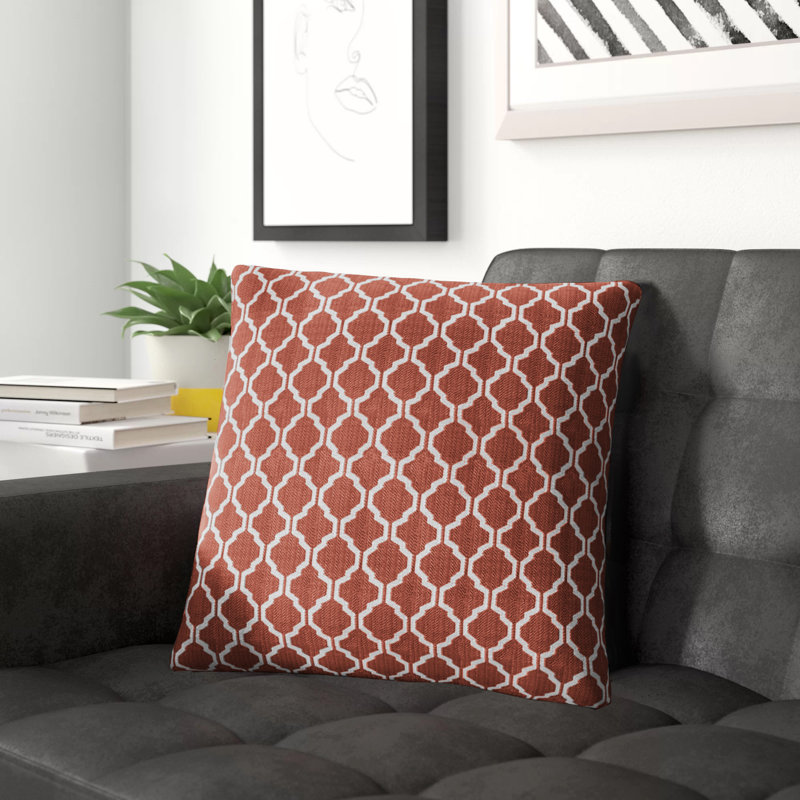 Dareece Cotswold Geometric Cushion Cover with Filler Pad, Orange, 45 X 45cm