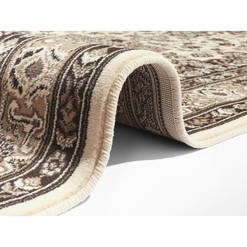 Parun Täbriz Machine Woven Beige Indoor Rug, Rectangle 120 x 170cm