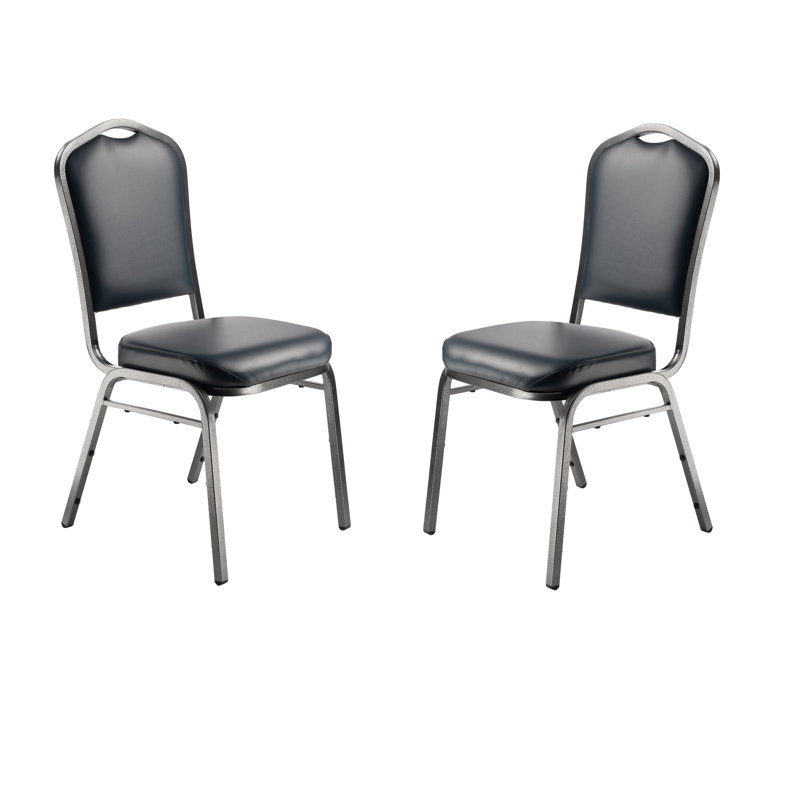 Chaise empilable en vinyle Lila (paquet de 2), Argent, Argent