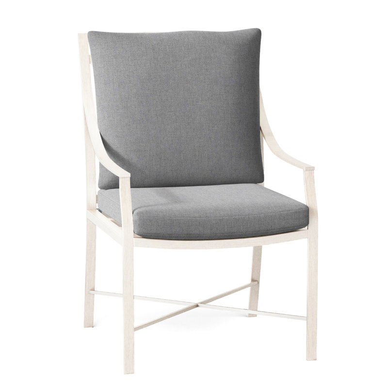 Monaco Patio Dining Armchair with Cushions, Slate Gray, Verona Mist, No Welt