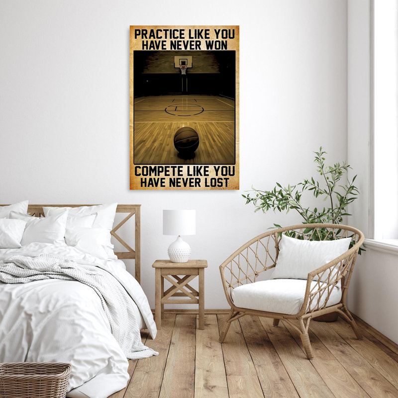 «Basketball Have Never Lost» - 1 pièce Rectangle Gra Basketball Have Never Lost - 1 pièce Rectangle, impression sur toile tendue