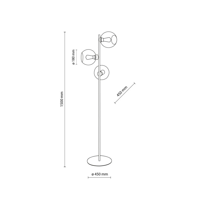 Lampe sur pied Torquay Graphite