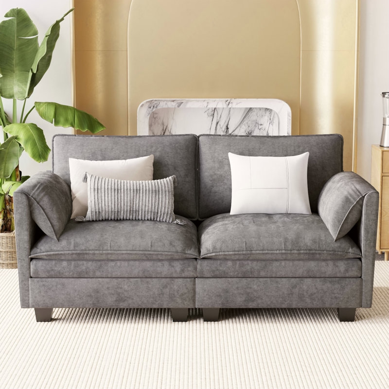 Causeuse confortable Bangura 74,27 po, Gris