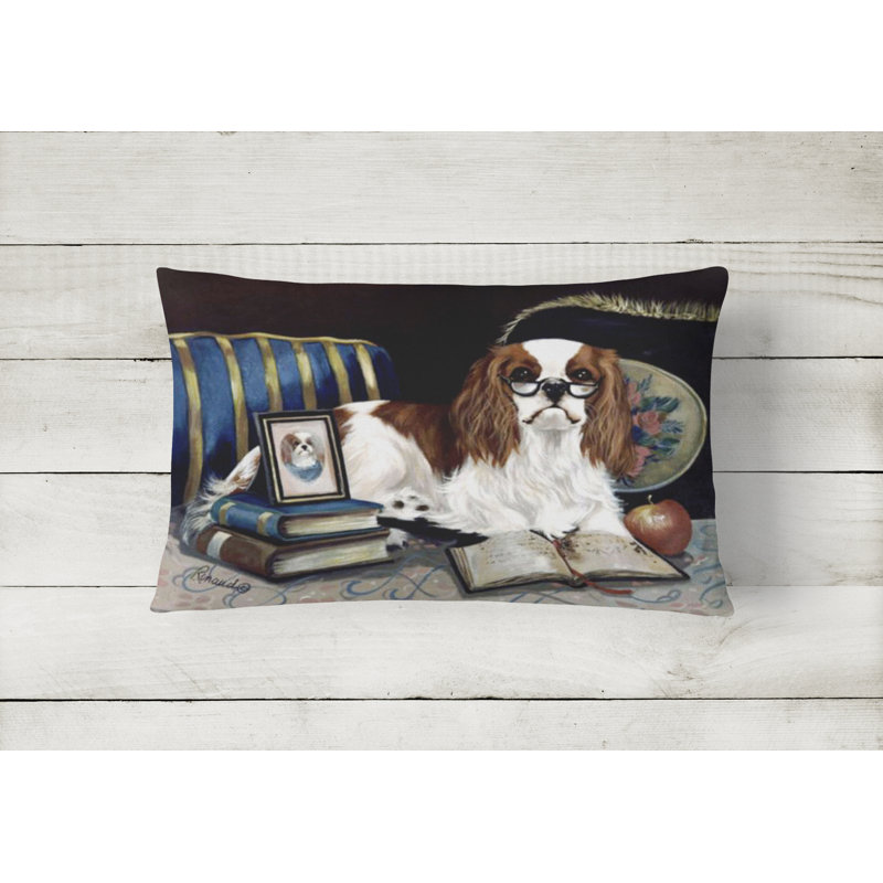  Housse et insert de coussin d'extérieur pour l'extérieur, Épagneul cavalier, étudiant parfait