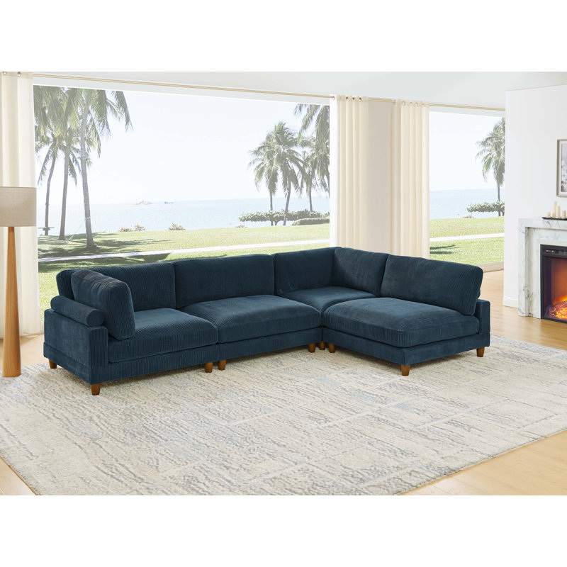 4 - Piece Corduroy Sectional