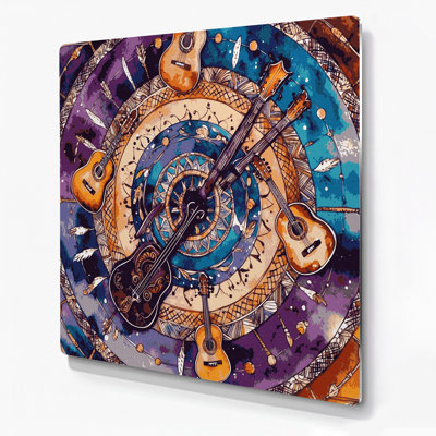 "Music Festival", art mural brun et motifs bohémiens