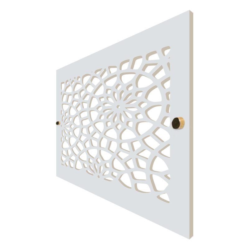 Registres muraux et de plafond Stellar Air White avec vis en laiton - 8 x 12 (ouverture du conduit) - taille totale 10 x 14 - Floral