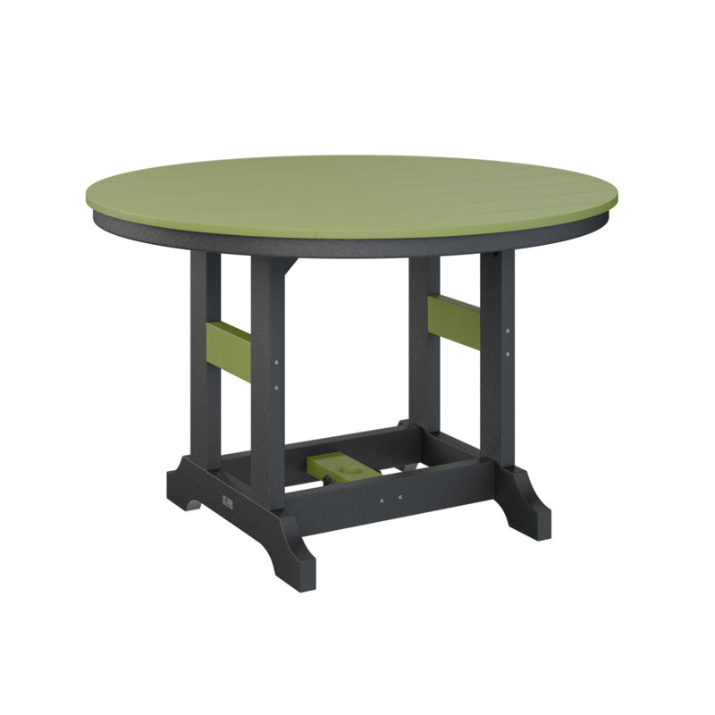 Garden Classic Outdoor Round Bar Table, Kiwi Green, Black
