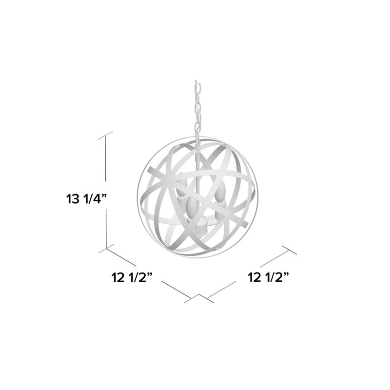 Luminaire suspendu sphère 3 lumières Axis, Laiton vieilli / noir